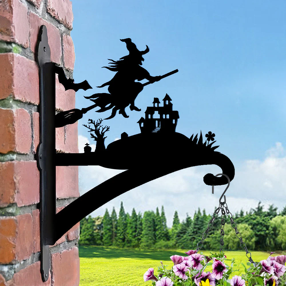 Sorcière et Château Hanté Support de Plantes à Suspendre Métallique - Image 5