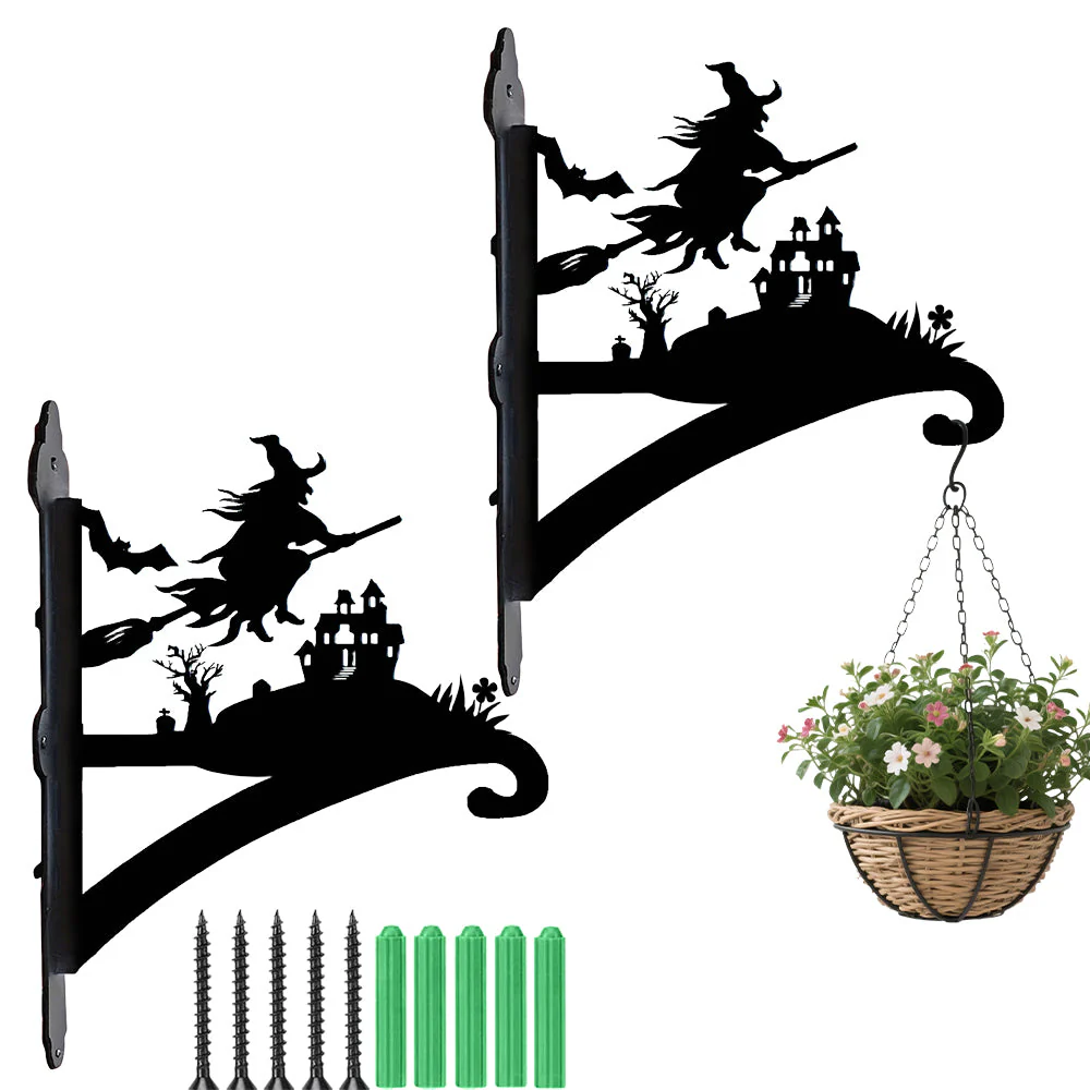Sorcière et Château Hanté Support de Plantes à Suspendre Métallique - Image 8