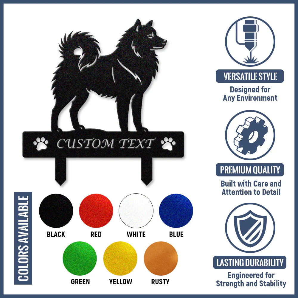 Spitz Finlandais Silhouette de Chien Personnalisée Piquet de Jardin en Métal - Image 10