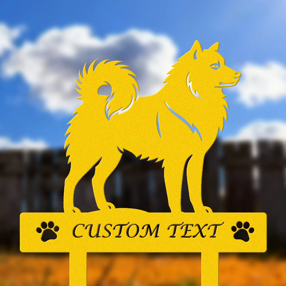 Spitz Finlandais Silhouette de Chien Personnalisée Piquet de Jardin en Métal - Image 7