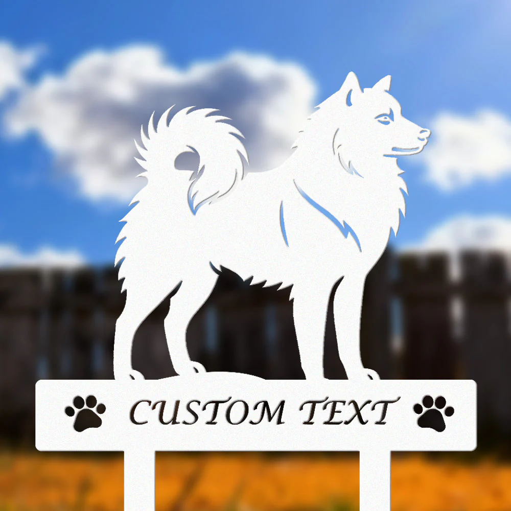 Spitz Finlandais Silhouette de Chien Personnalisée Piquet de Jardin en Métal - Image 8