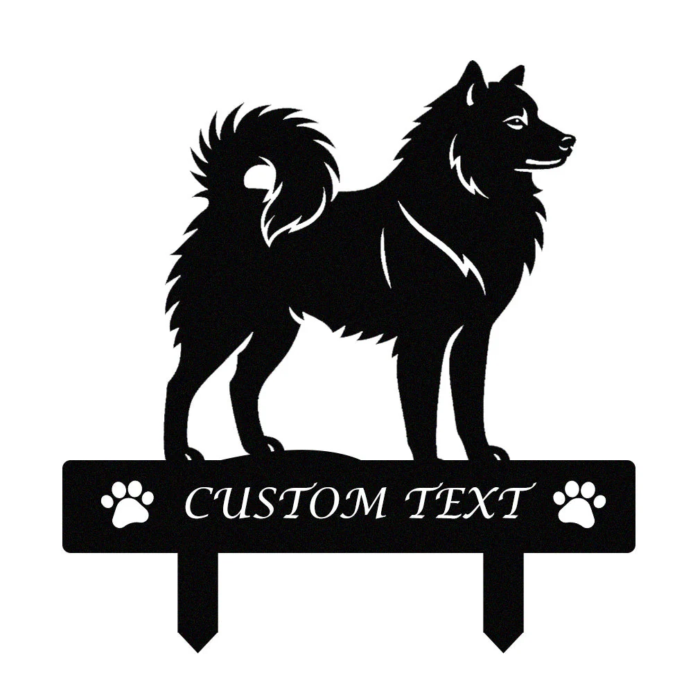 Spitz Finlandais Silhouette de Chien Personnalisée Piquet de Jardin en Métal - Image 9