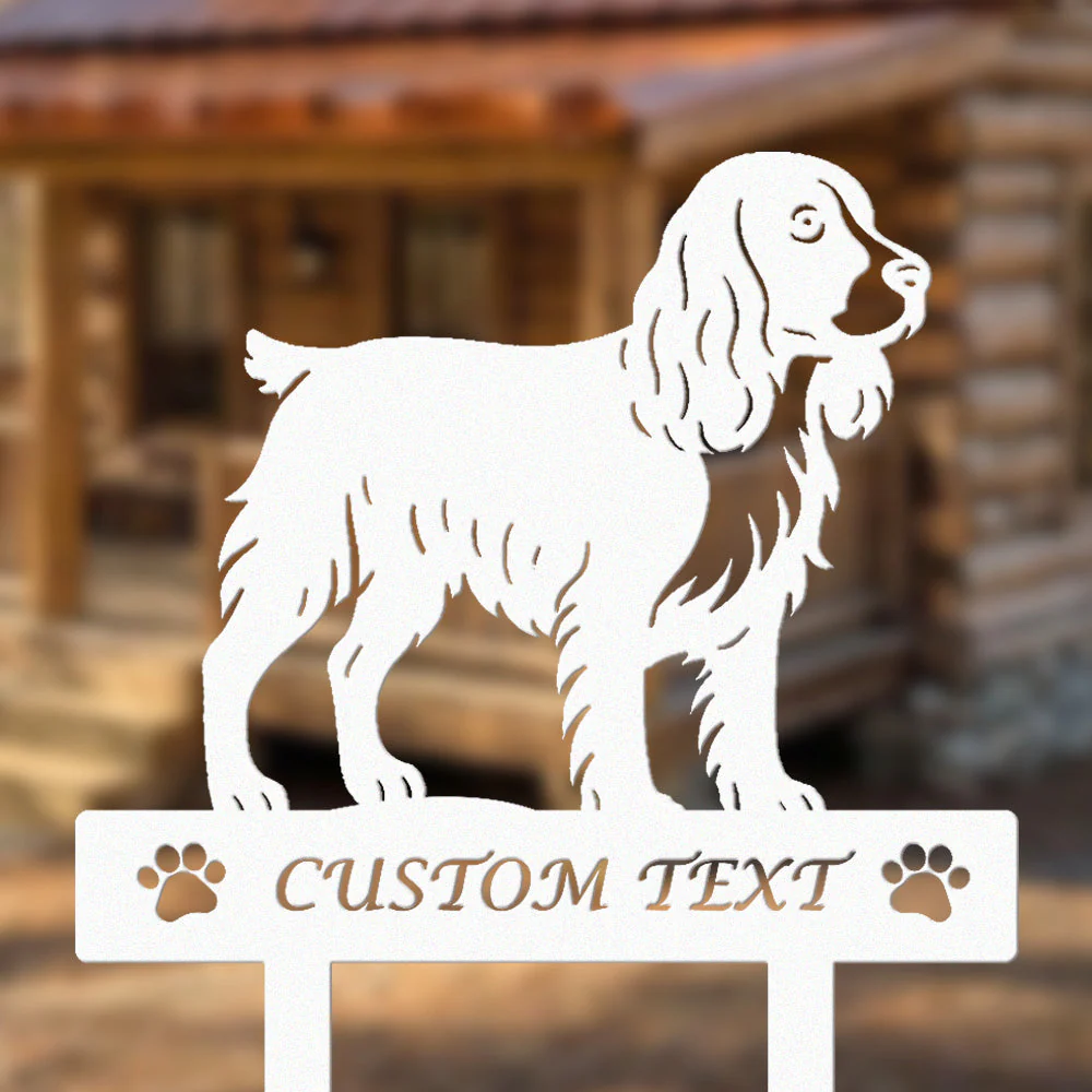 Springer Spaniel Anglais Silhouette de Chien Personnalisée Piquet de Jardin en Métal - Image 8