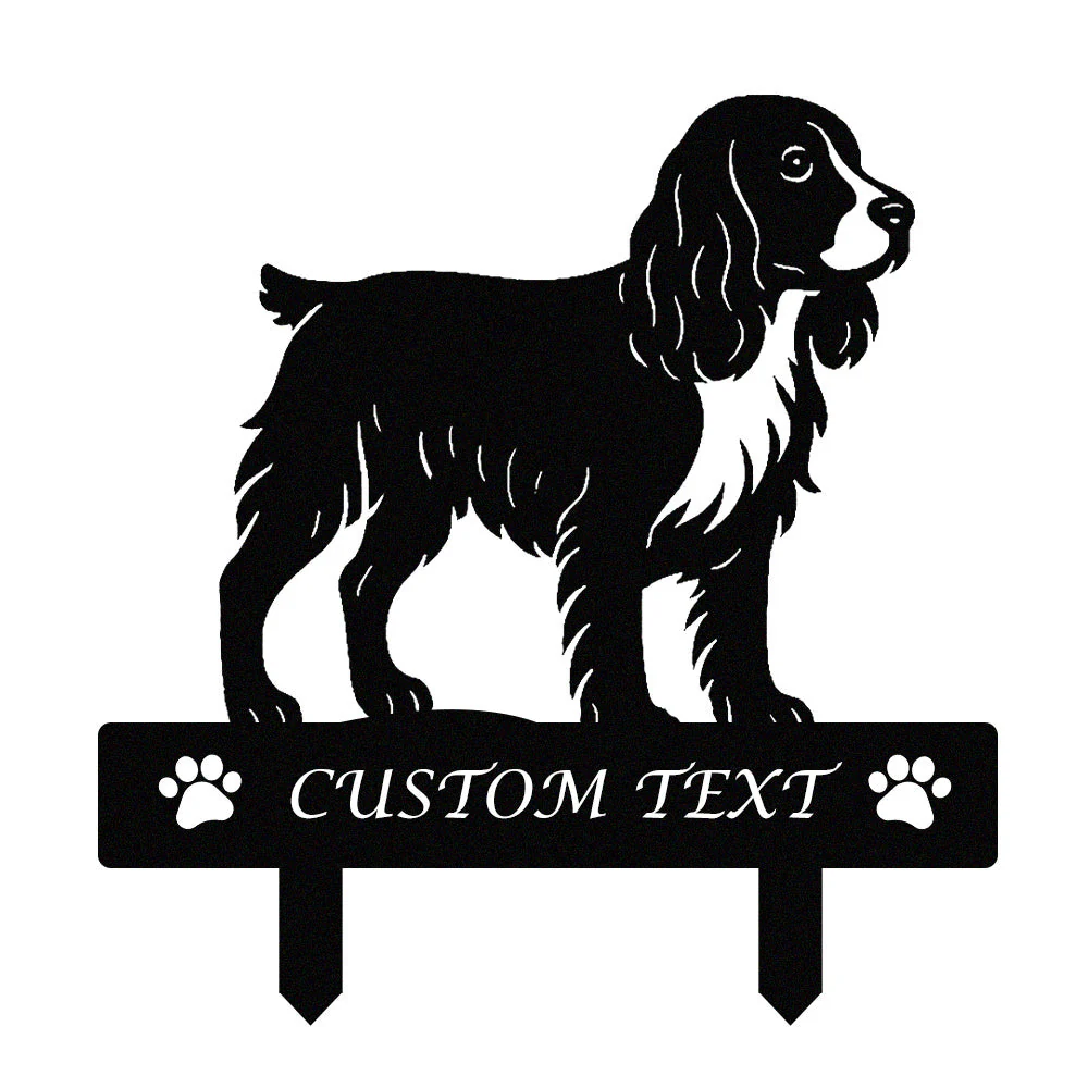 Springer Spaniel Anglais Silhouette de Chien Personnalisée Piquet de Jardin en Métal - Image 9