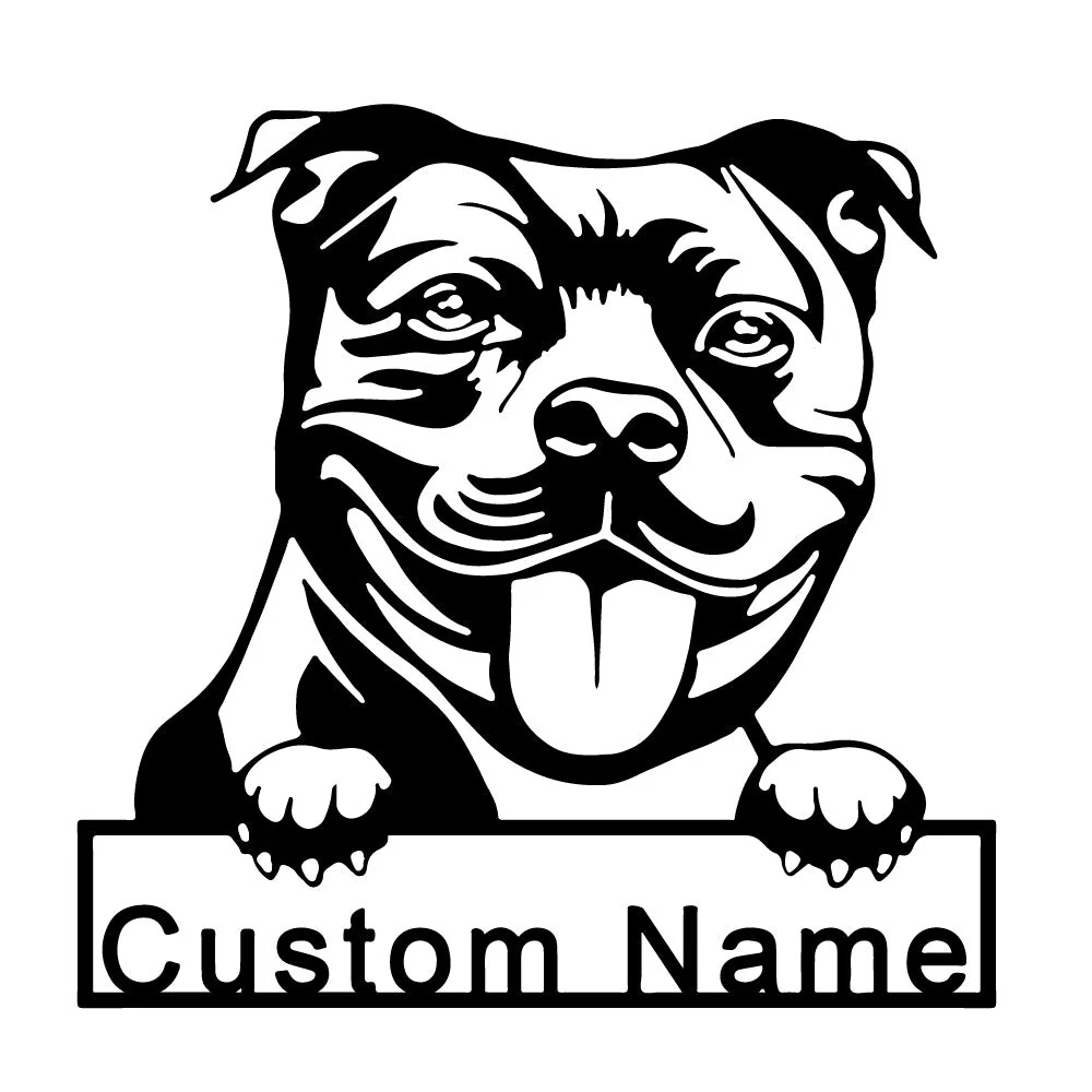 Staffordshire Bull Terrier Plaque en Métal Art Personnalisée - Image 9