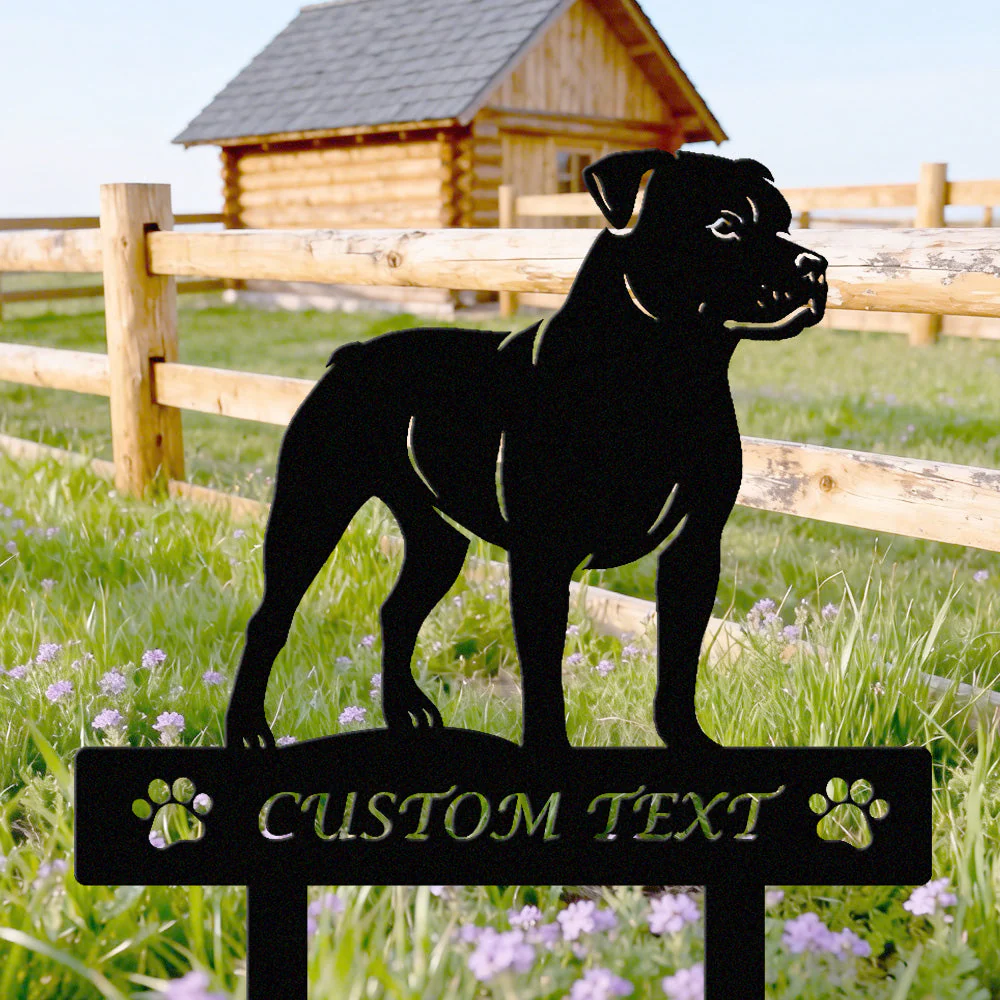 Staffordshire Bull Terrier Silhouette de Chien Personnalisée Piquet de Jardin en Métal - Image 2