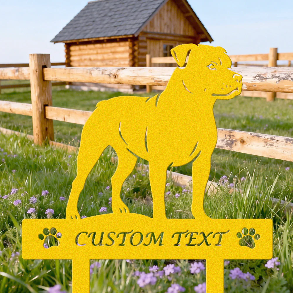 Staffordshire Bull Terrier Silhouette de Chien Personnalisée Piquet de Jardin en Métal - Image 7