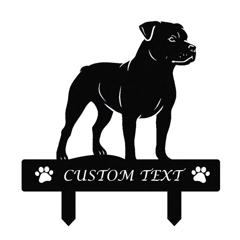 Staffordshire Bull Terrier Silhouette de Chien Personnalisée Piquet de Jardin en Métal - Image 9
