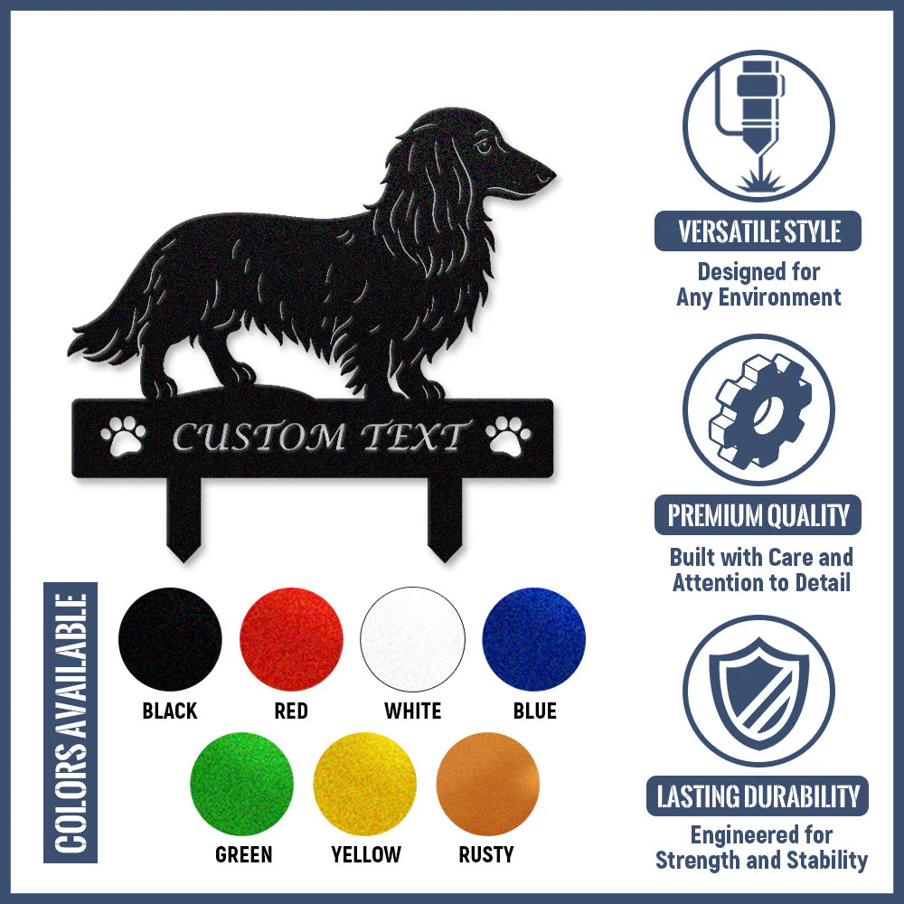 Teckel Silhouette de Chien Personnalisée Piquet de Jardin en Métal - Image 10