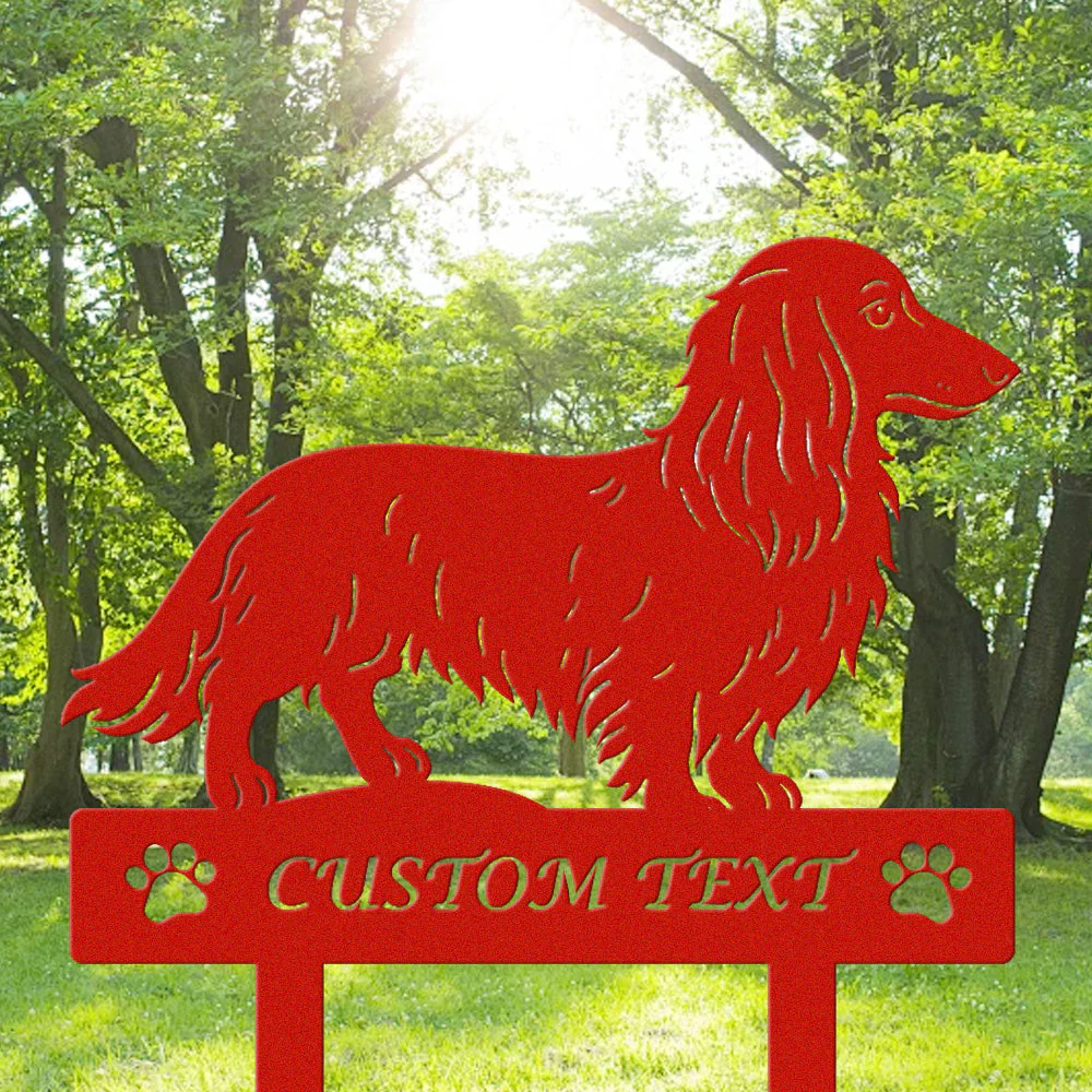 Teckel Silhouette de Chien Personnalisée Piquet de Jardin en Métal - Image 3