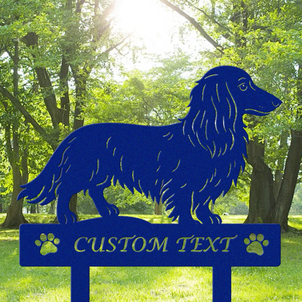 Teckel Silhouette de Chien Personnalisée Piquet de Jardin en Métal - Image 6