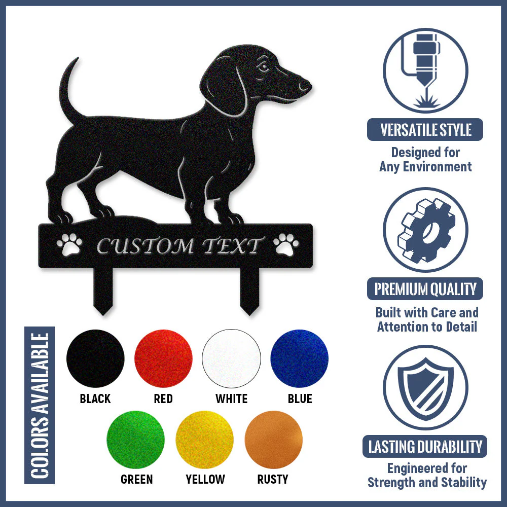 Teckel Silhouette de Chien Personnalisée Piquet de Jardin en Métal - Image 10