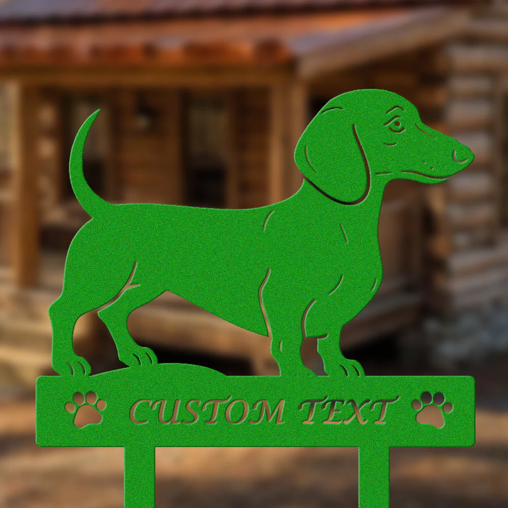 Teckel Silhouette de Chien Personnalisée Piquet de Jardin en Métal - Image 5
