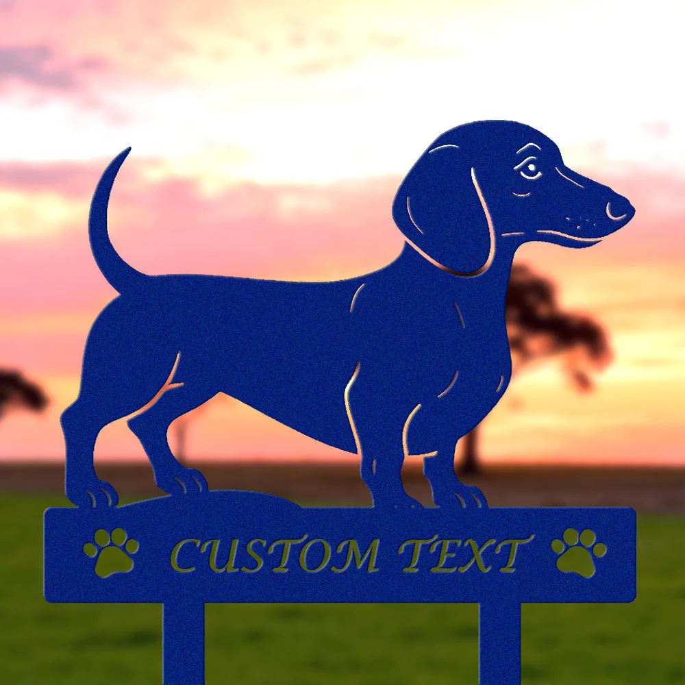 Teckel Silhouette de Chien Personnalisée Piquet de Jardin en Métal - Image 6