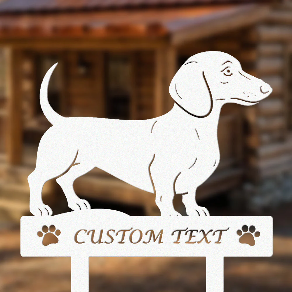 Teckel Silhouette de Chien Personnalisée Piquet de Jardin en Métal - Image 8