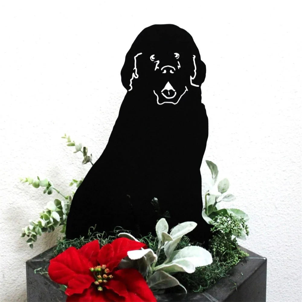 Terre-Neuve Silhouette de Chien en Métal Noir - Image 6