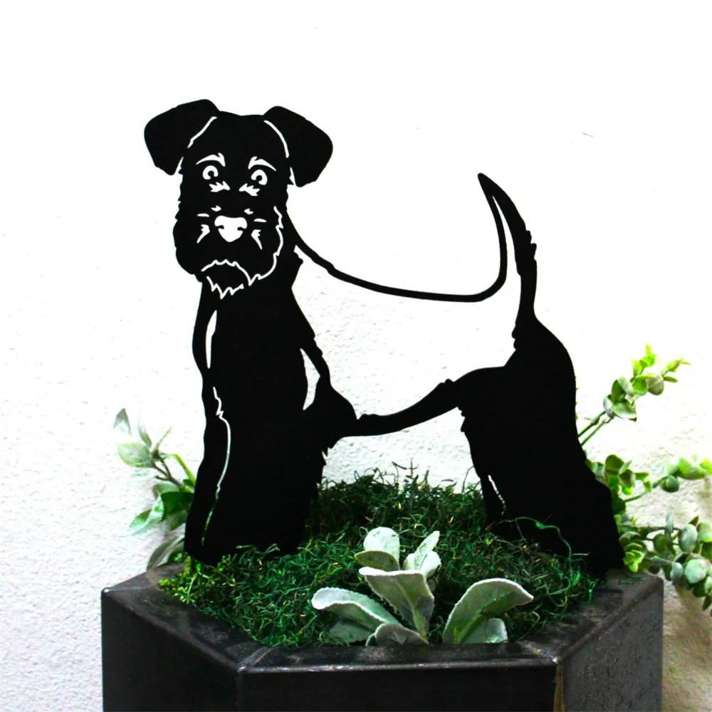 Terrier Gallois Silhouette de Chien en Métal Noir - Image 3