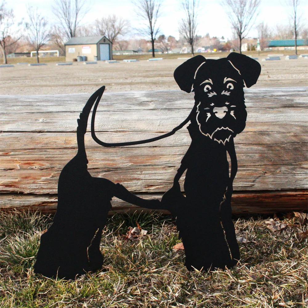 Terrier Gallois Silhouette de Chien en Métal Noir - Image 4