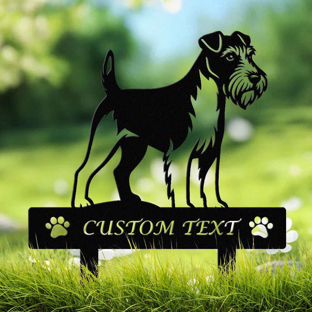 Terrier Irlandais à Poil Doux Silhouette de Chien Personnalisée Piquet de Jardin en Métal