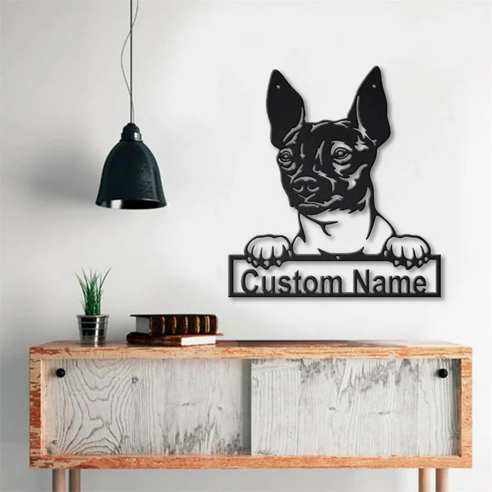 Terrier Nu Américain Art en Métal Plaque de Nom en Métal Personnalisée