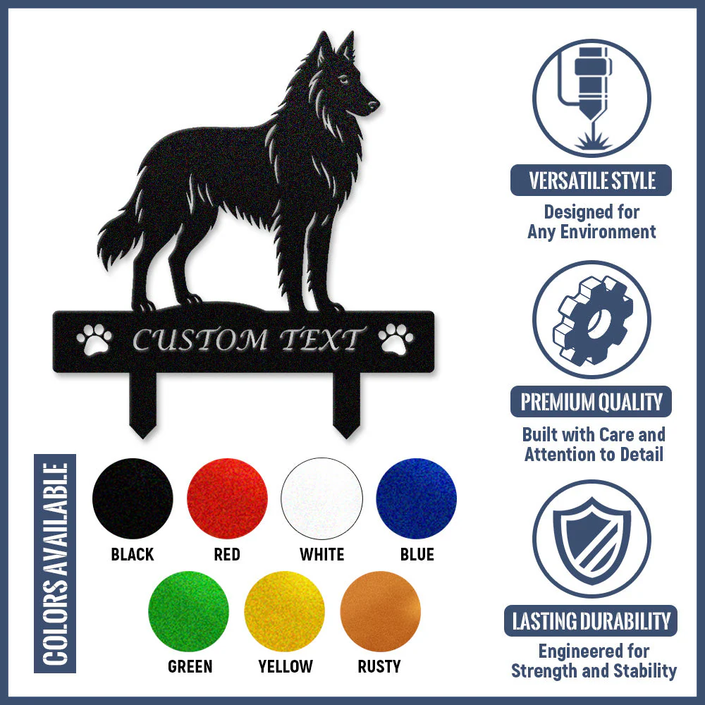 Tervueren Silhouette de Chien Personnalisée Piquet de Jardin en Métal - Image 10