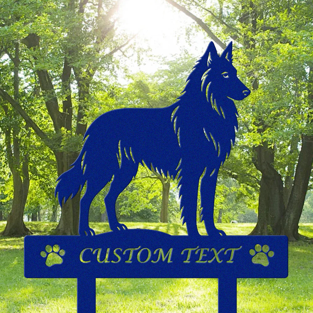 Tervueren Silhouette de Chien Personnalisée Piquet de Jardin en Métal - Image 6