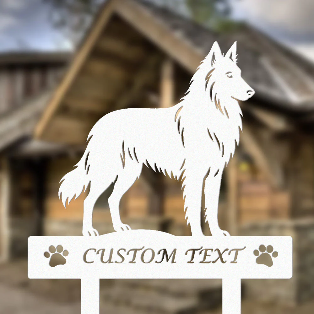 Tervueren Silhouette de Chien Personnalisée Piquet de Jardin en Métal - Image 8