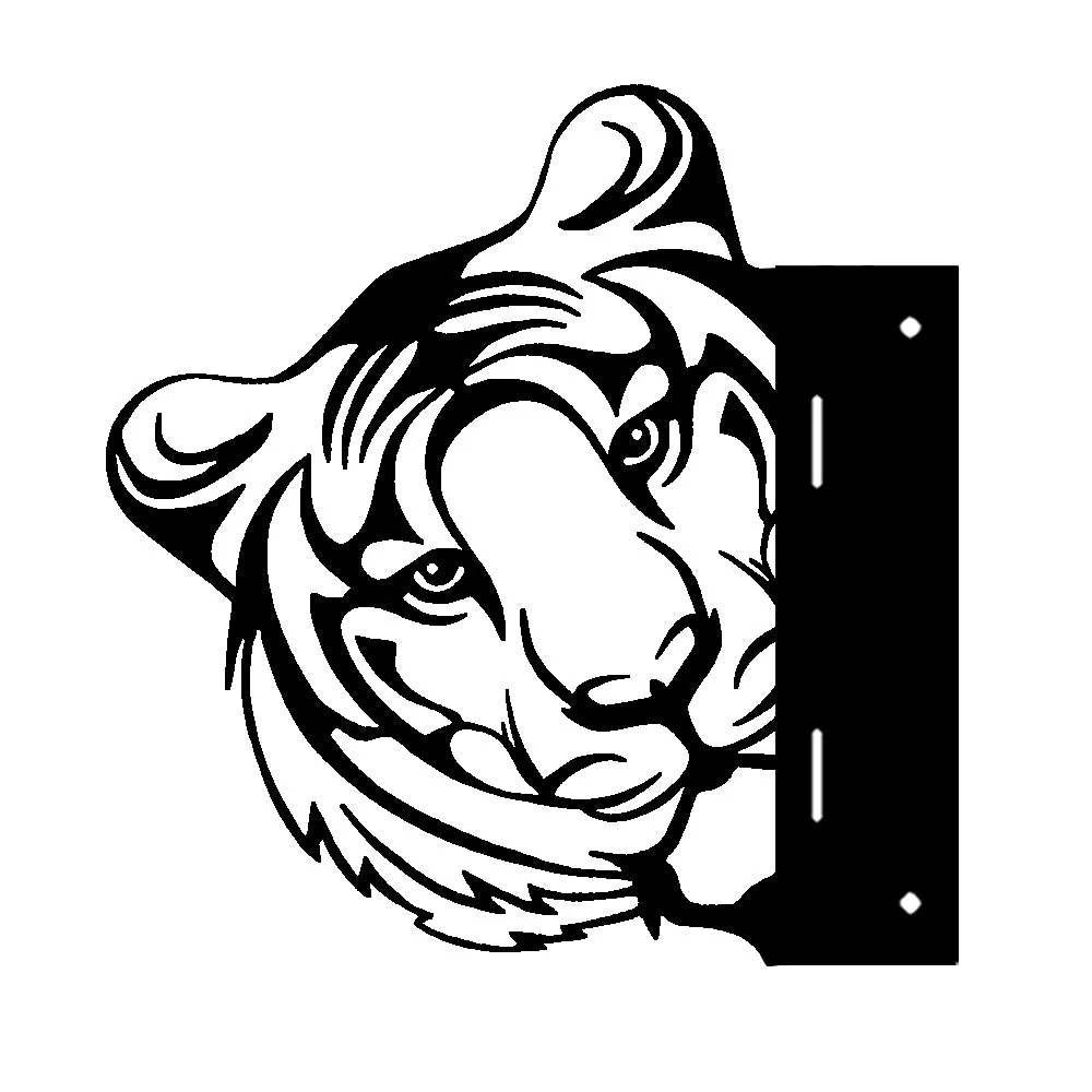 Tigre Curieux Plaque Métallique – Décoration de Jardin Extérieur Animale - Image 3