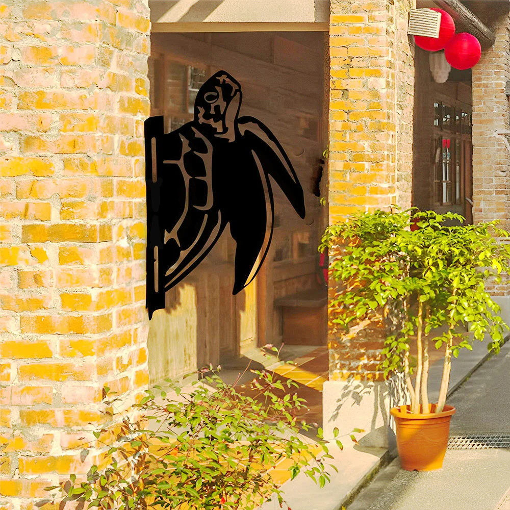 Tortue Curieuse Plaque Métallique – Décoration de Jardin Extérieur Animale - Image 4