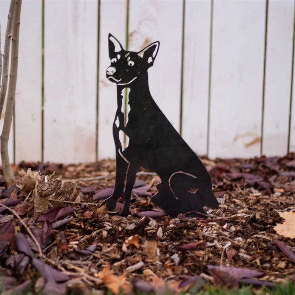 Toy Fox Terrier Silhouette en Métal - Image 4