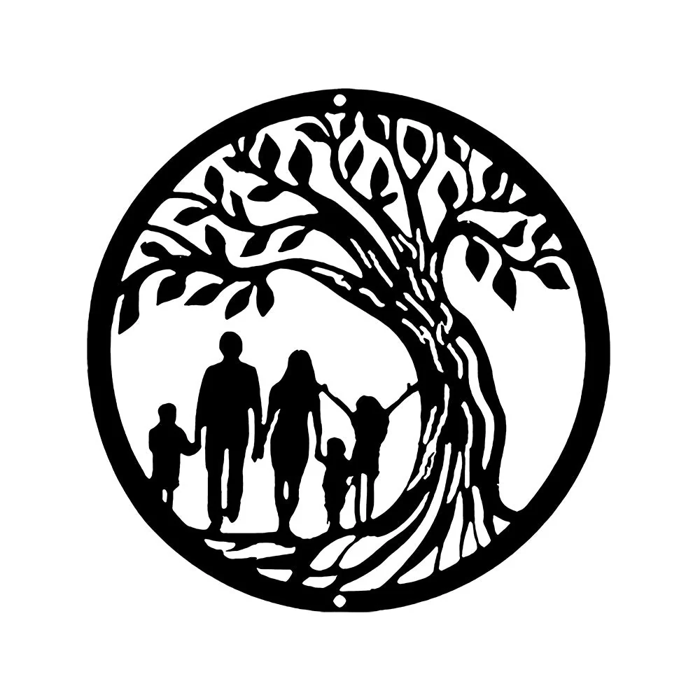 Une Famille Sous l'Arbre de la Vie Métal Décoratif Mural - Image 8