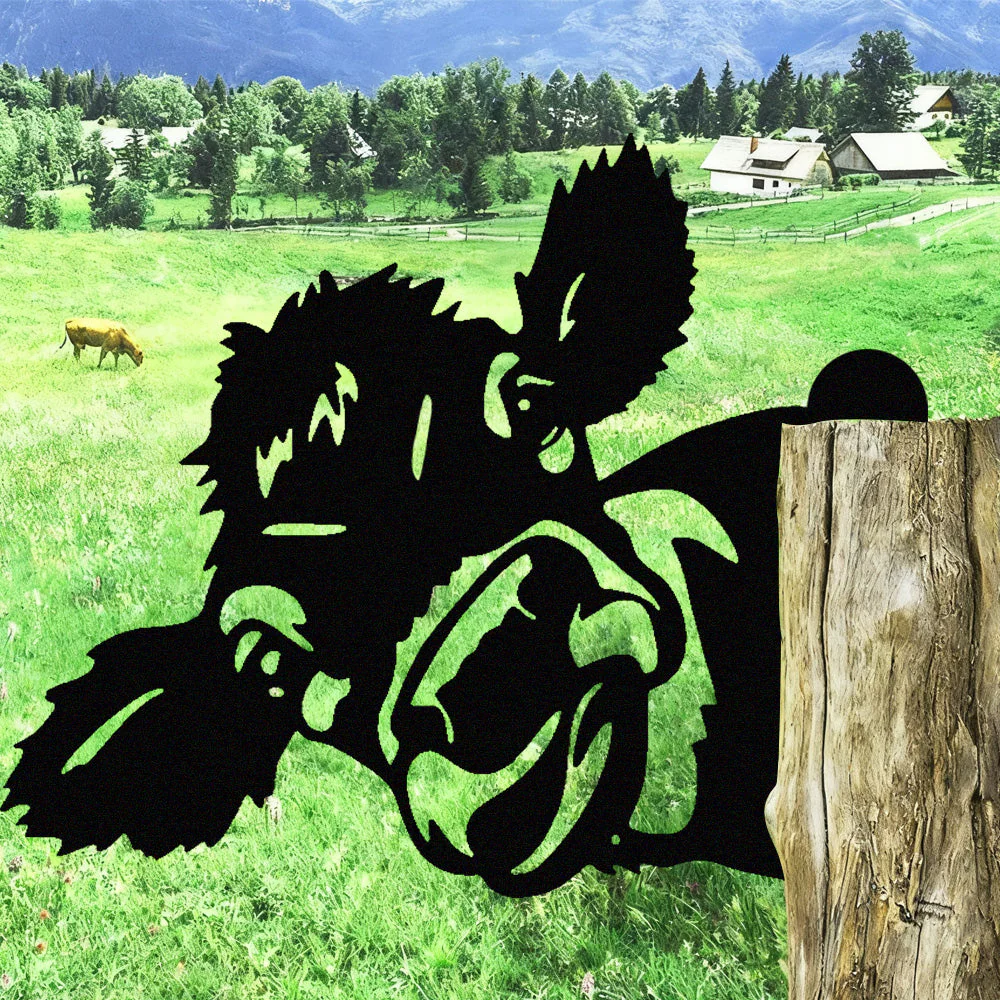 Vache Curieuse Plaque Métallique – Décoration de Jardin Extérieur Animale - Image 5