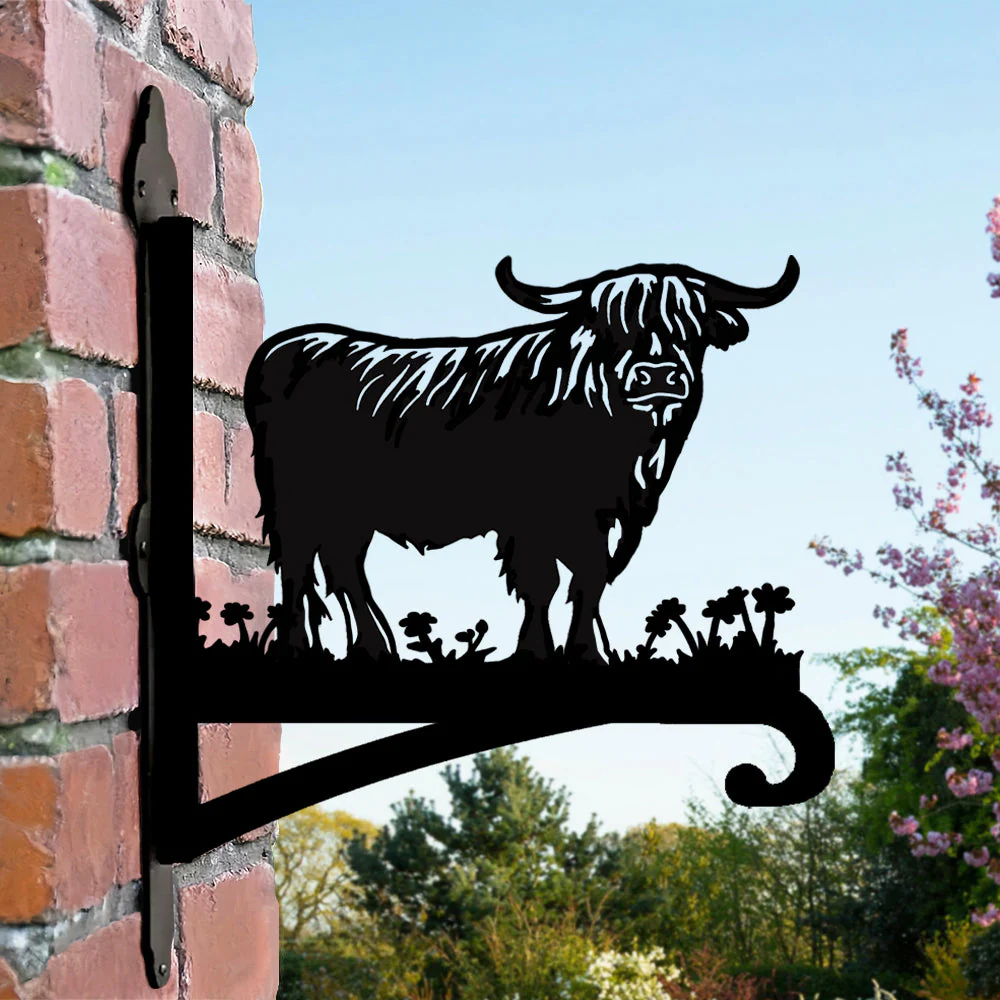 Vache Highland Support de Plantes à Suspendre Métallique