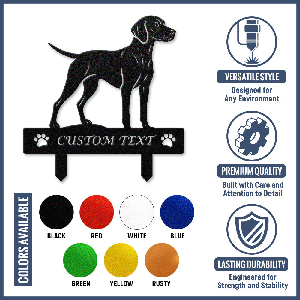 Vizsla Silhouette de Chien Personnalisée Piquet de Jardin en Métal - Image 10
