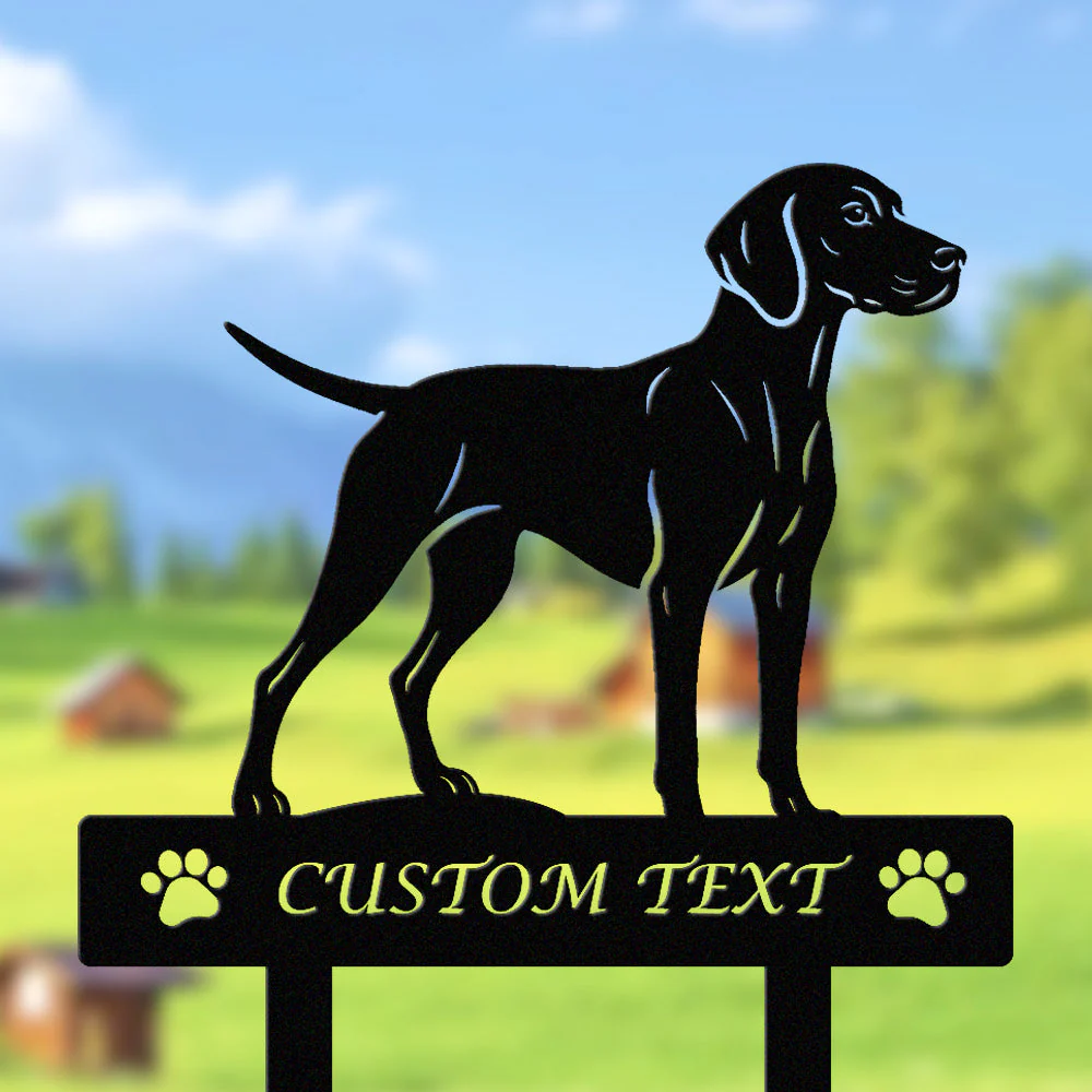 Vizsla Silhouette de Chien Personnalisée Piquet de Jardin en Métal - Image 2