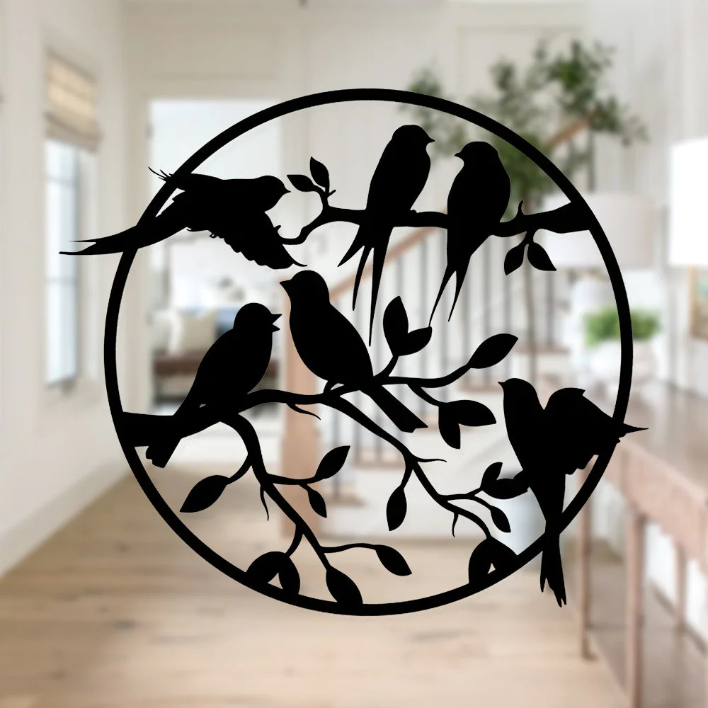 Vol d'Oiseaux sur Branche Plaque de Jardin Arbre de la Vie Métal Décoratif Mural - Image 3