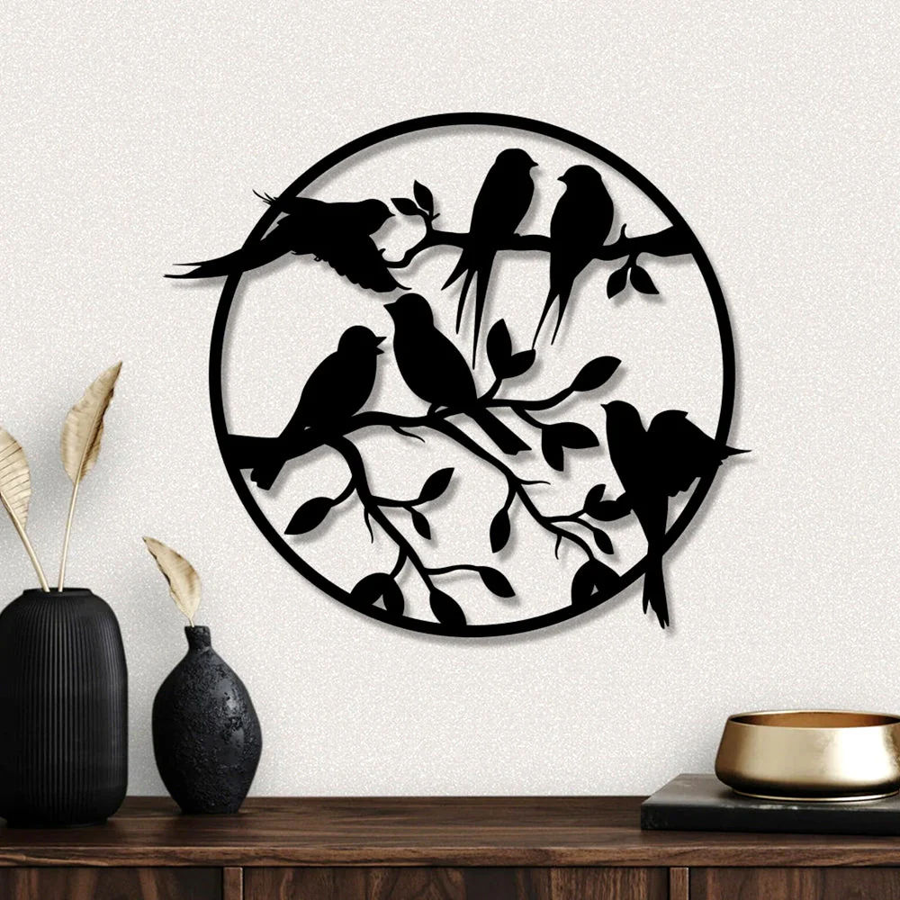 Vol d'Oiseaux sur Branche Plaque de Jardin Arbre de la Vie Métal Décoratif Mural - Image 6