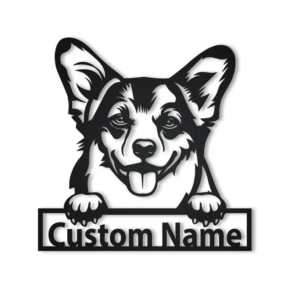 Welsh Corgi Art Mural en Métal Personnalisé pour Amoureux des Chiens - Image 2