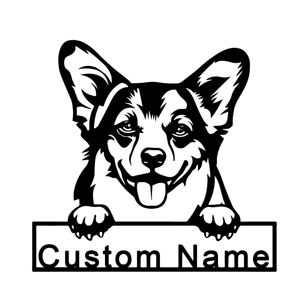 Welsh Corgi Art Mural en Métal Personnalisé pour Amoureux des Chiens - Image 4