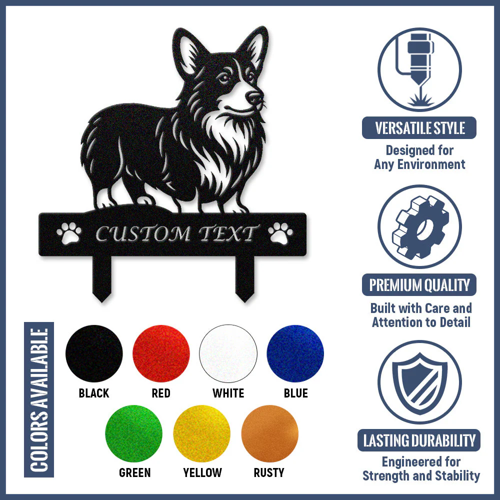 Welsh Corgi Silhouette de Chien Personnalisée Piquet de Jardin en Métal - Image 10