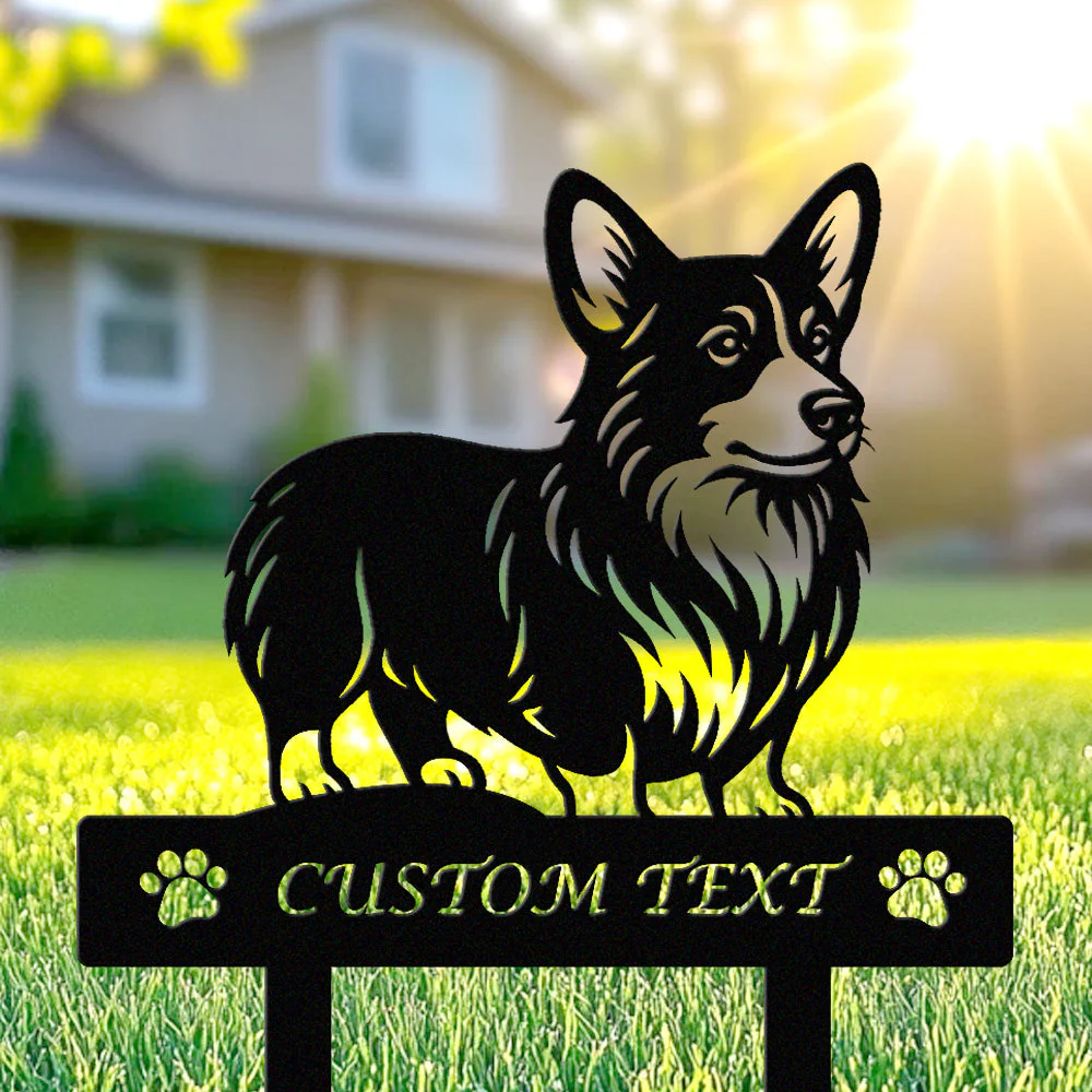 Welsh Corgi Silhouette de Chien Personnalisée Piquet de Jardin en Métal - Image 2