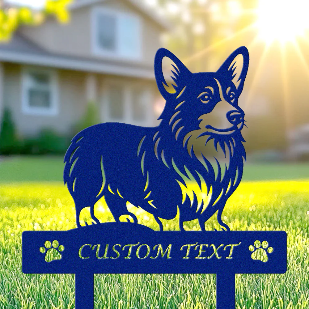 Welsh Corgi Silhouette de Chien Personnalisée Piquet de Jardin en Métal - Image 6