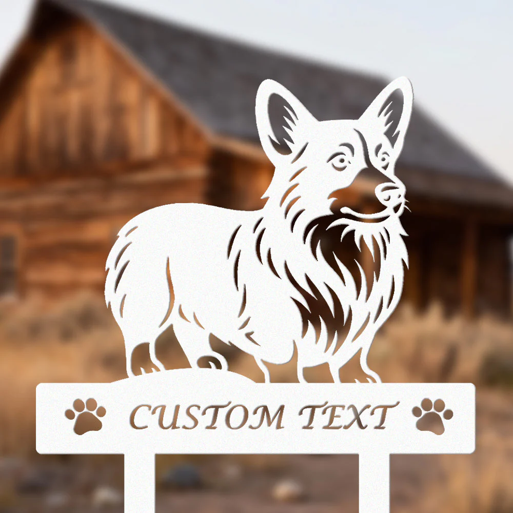 Welsh Corgi Silhouette de Chien Personnalisée Piquet de Jardin en Métal - Image 8