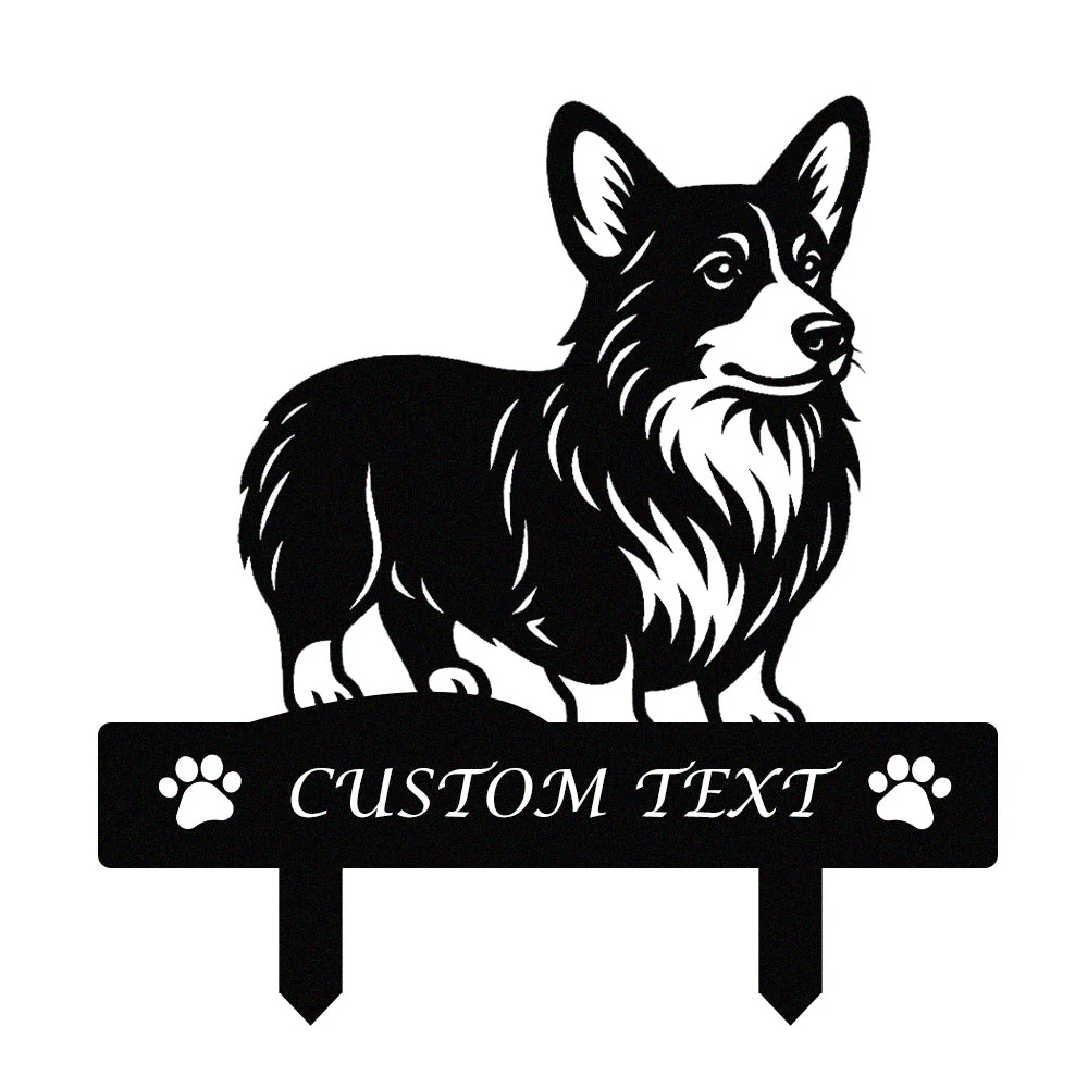 Welsh Corgi Silhouette de Chien Personnalisée Piquet de Jardin en Métal - Image 9