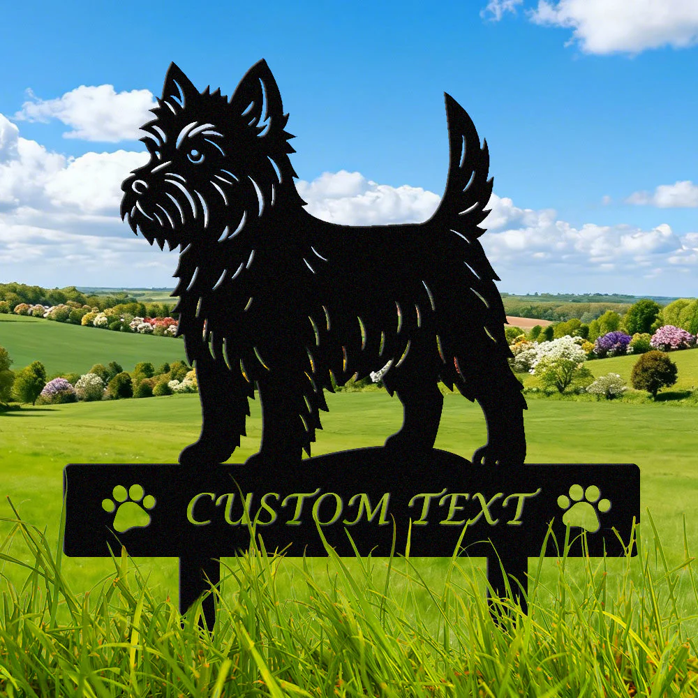 Westie Silhouette de Chien Personnalisée Piquet de Jardin en Métal