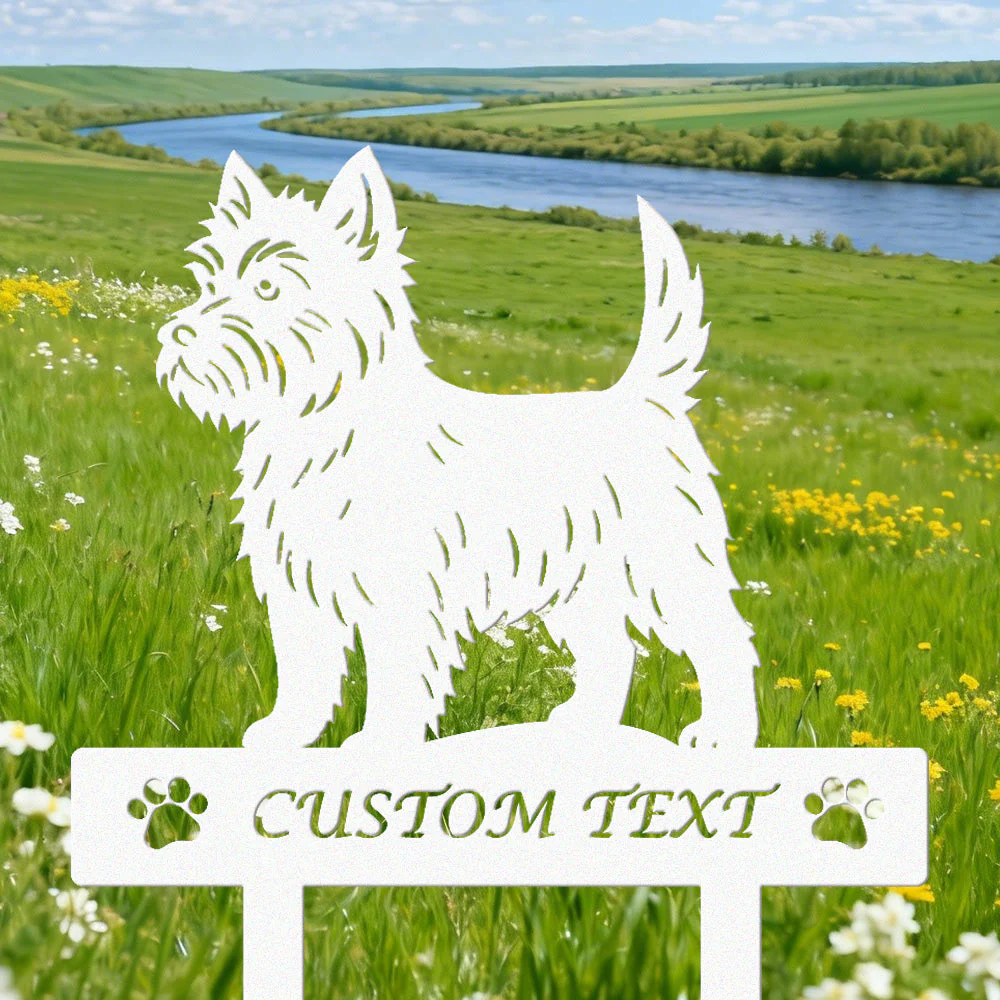 Westie Silhouette de Chien Personnalisée Piquet de Jardin en Métal - Image 8
