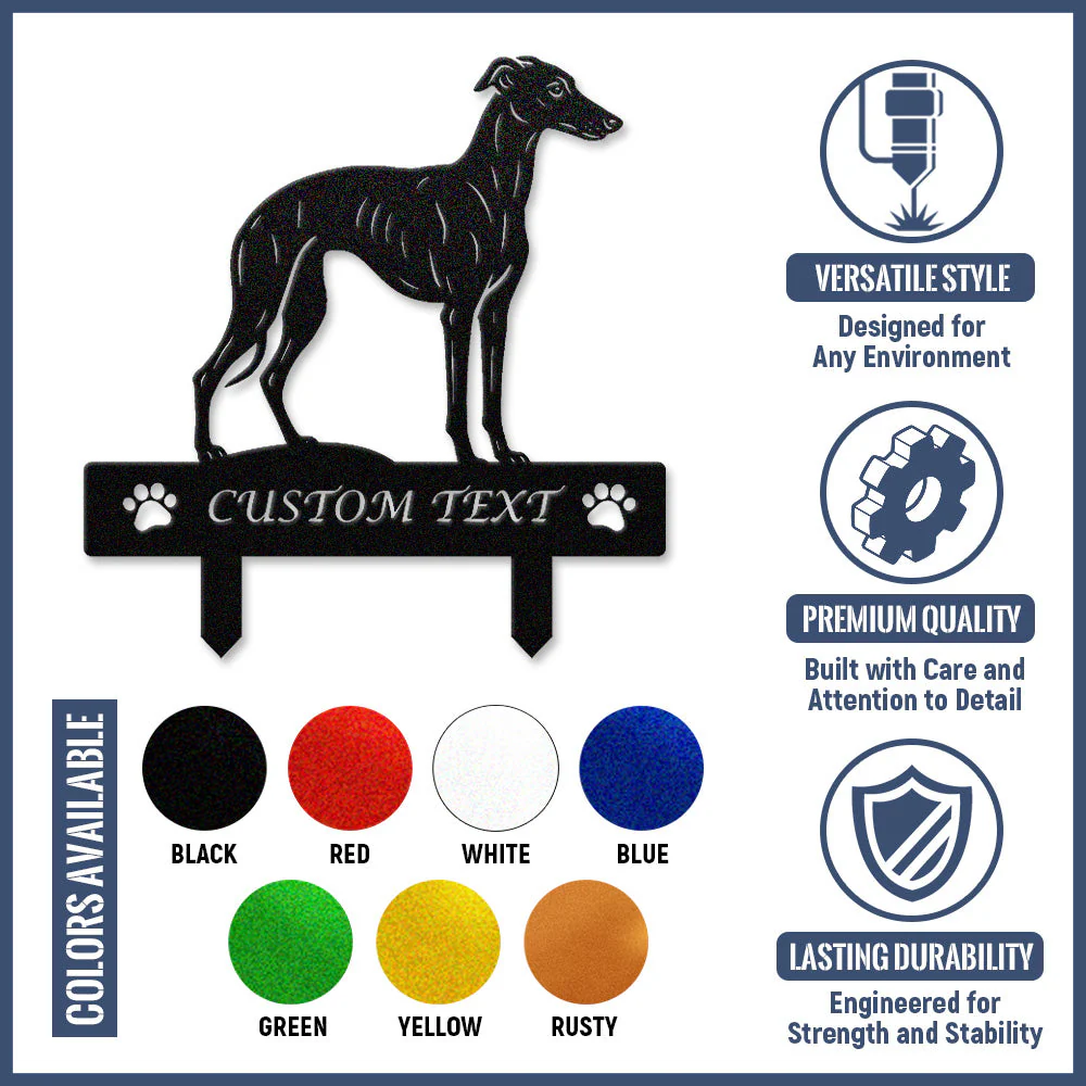 Whippet Silhouette de Chien Personnalisée Piquet de Jardin en Métal - Image 10