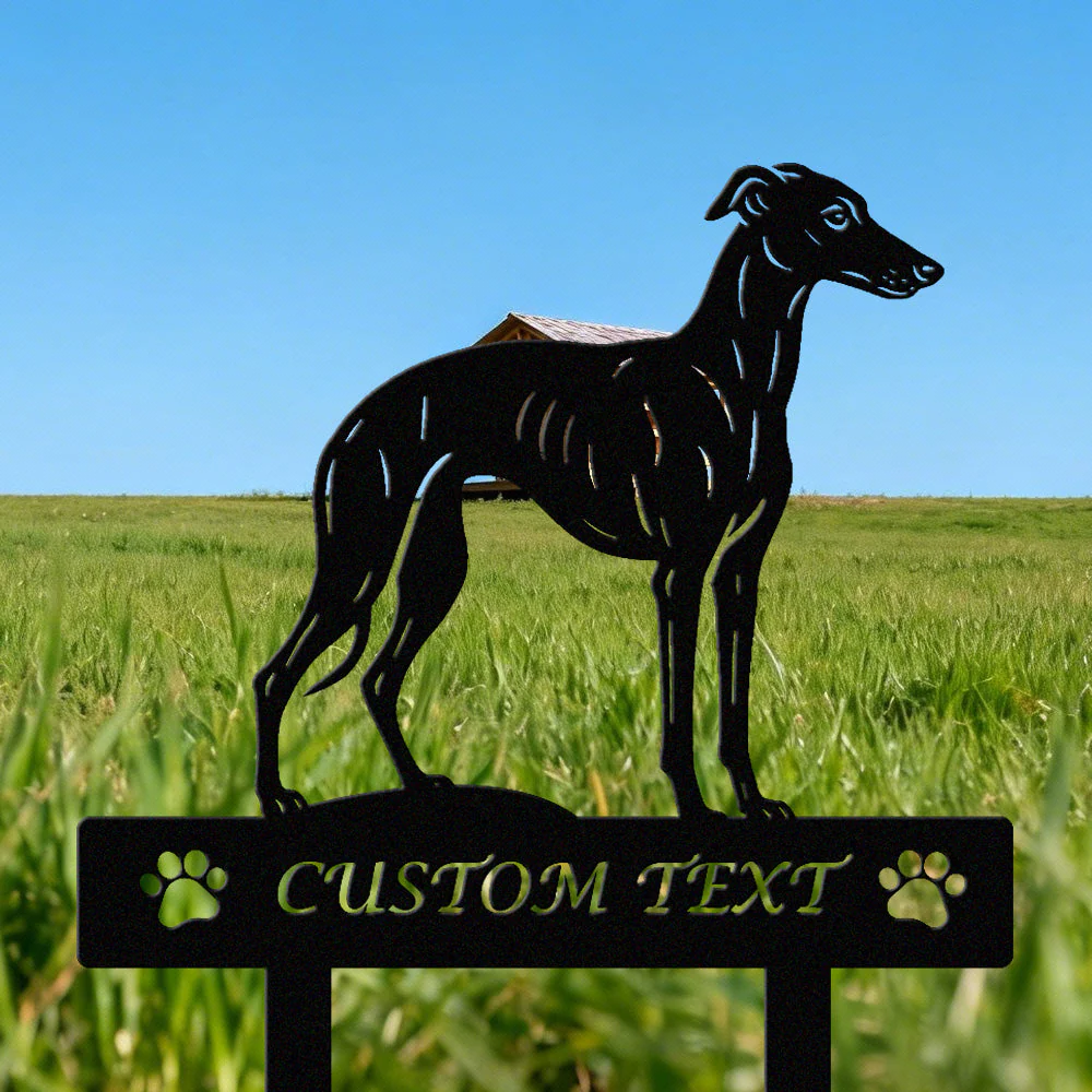 Whippet Silhouette de Chien Personnalisée Piquet de Jardin en Métal - Image 2