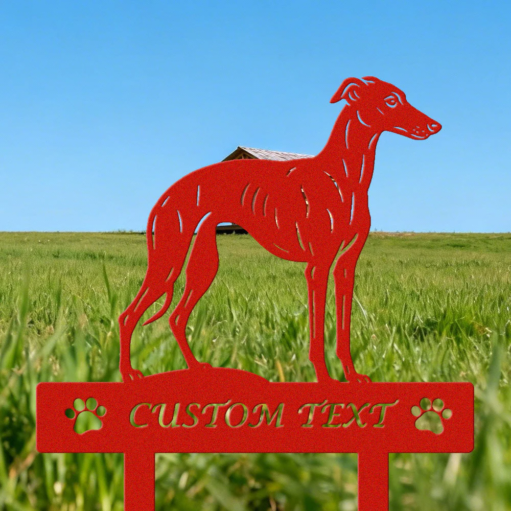 Whippet Silhouette de Chien Personnalisée Piquet de Jardin en Métal - Image 3