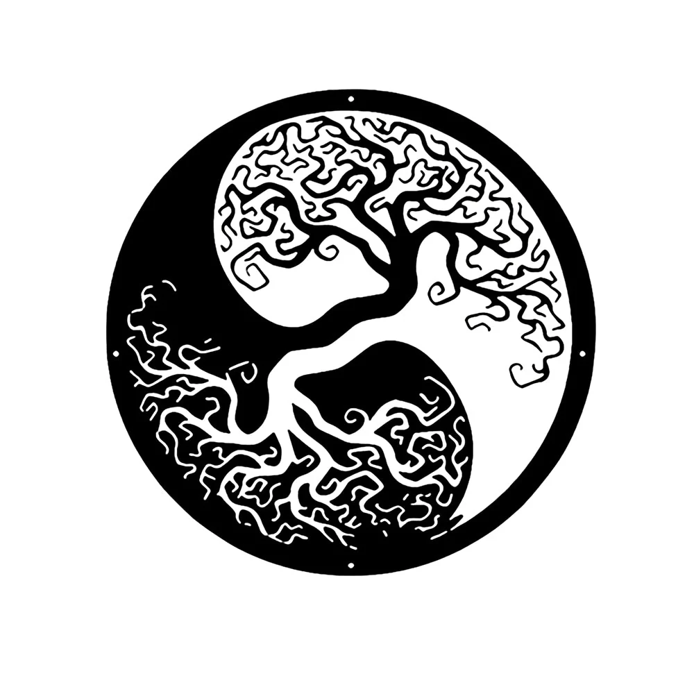 Yin Yang Tai Chi Arbre de la Vie Art Mural en Métal - Image 10
